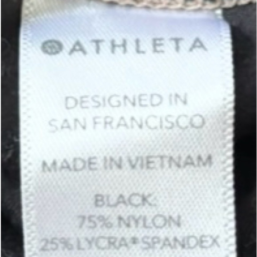 Athleta Women’s Chroma Black & Taupe Colorblock Pattern 7/8 Tights Size Small - Picture 4 of 7